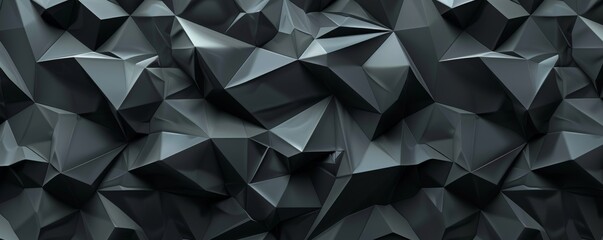 Fototapeta premium Seamless, dark 3d geometric background with a modern, polygonal pattern