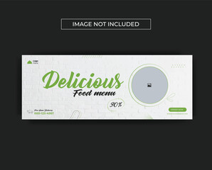 Food menu  and promotional cover design, web banner social media template