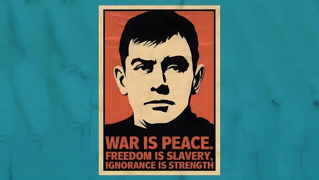 war is peace, freedom is slavery, ignorance is strength, 1984, dystopian world