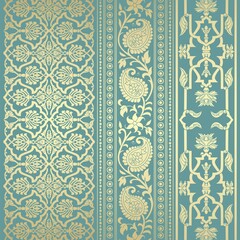 wedding card design, traditional paisley floral pattern , royal India	