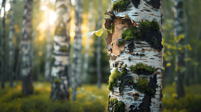 Imagen de cerca del tronco de un &aacute;rbol con grietas y musgo