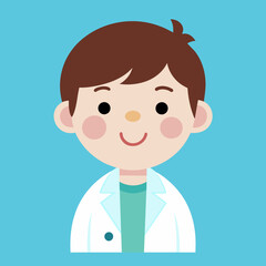 Adorable pediatric guardian little doctor cartoon illustration