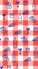 fondo retro mantel pop argentino vectorial 