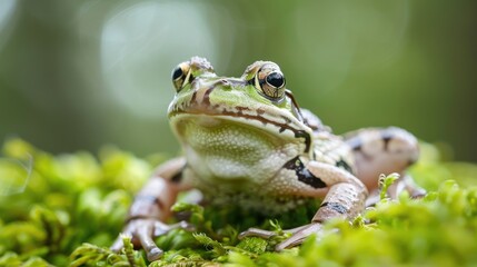 Fototapeta premium Capture an image of the frog in its natural habitat
