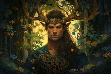 A gentle and nurturing druid, attuned to the natural world and capable of commanding its forces. - Generative AI