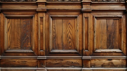 Traditional wood wall paneling background texture.