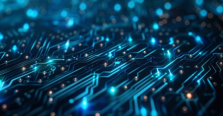 Abstract digital background with glowing connections and circuit patterns 