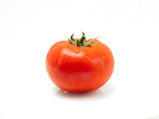 fresh wet Tomato on white background