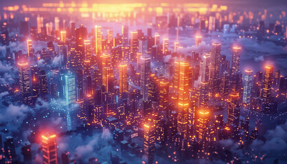 Blockchain Boulevard: The Future of Ownership, bustling digital metropolis where every property transaction is recorded on the blockchain, 