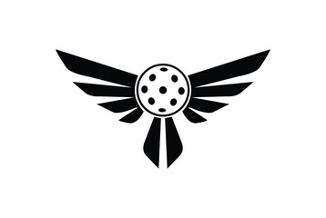 American pickleball tour logo with a combination of a ball, wings and shield.