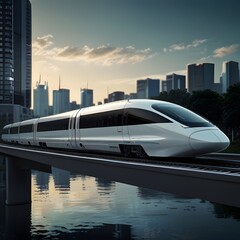 Fototapeta premium high speed electric train in the city