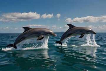 Fototapeta premium dolphin jumping out of water