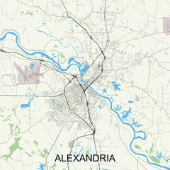 Alexandria, Louisiana, United States map poster art