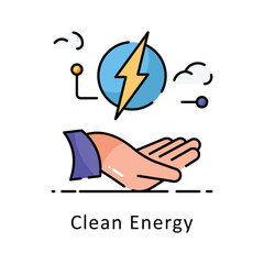 Clean Energy vector filled outline icon style illustration. Symbol on White background EPS 10 File