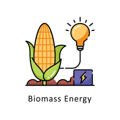 Biomass Energy vector filled outline icon style illustration. Symbol on White background EPS 10 File