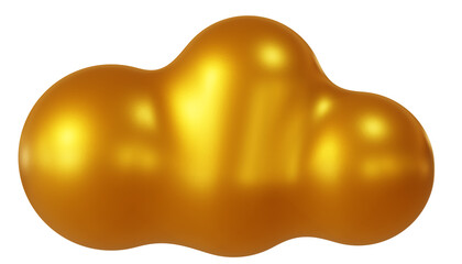 gold cloud. 3d rendering.	