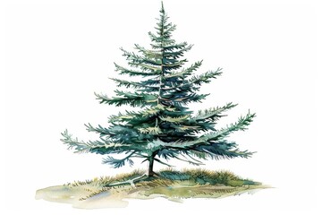 Fototapeta premium A watercolor of a Brewer Spruce