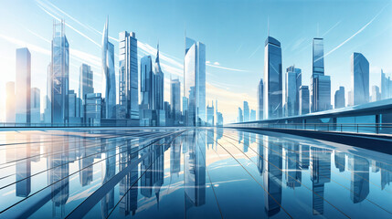 Architectural blue background for corporate and business brochure template