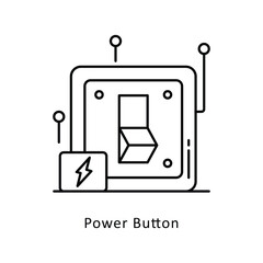 Power Button vector outline icon style illustration. Symbol on White background EPS 10 File