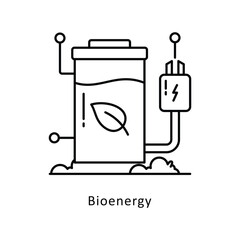 Fototapeta premium Bioenergy vector outline icon style illustration. Symbol on White background EPS 10 File