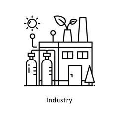 Industry vector outline icon style illustration. Symbol on White background EPS 10 File