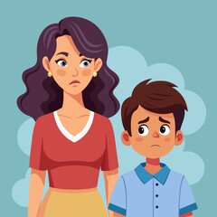 The never-ending trials of motherhood: A young mother suffers from the antics of her little naughty child.
