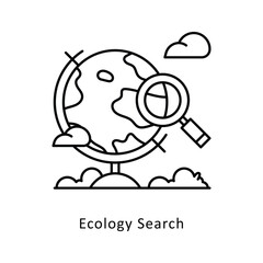 Ecology Search vector filled outline icon style illustration. Symbol on White background EPS 10 File
