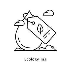 Ecology Tag vector filled outline icon style illustration. Symbol on White background EPS 10 File