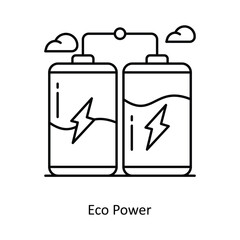 Eco Power vector filled outline icon style illustration. Symbol on White background EPS 10 File