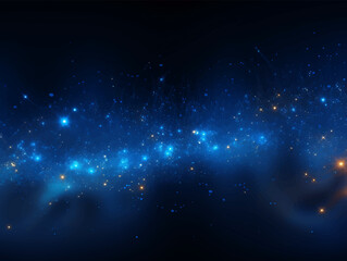 Abstract dark blue glowing particles glitter vintage lights background © Pickoloh