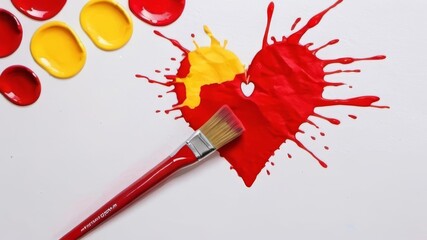 Love Heart Painting with Brush