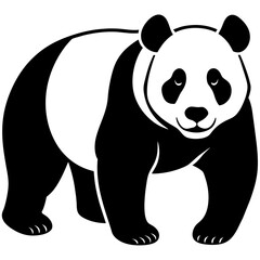 Cute panda illustration, friendly black and white character ideal for kids learning materials