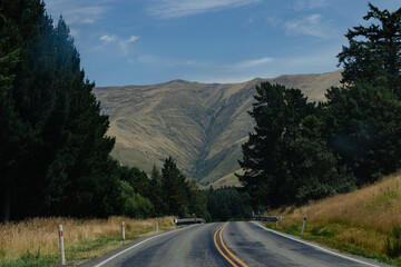 Mountain view from a winding road