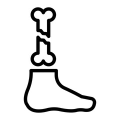 Broken Leg Vector Filled Icon Design