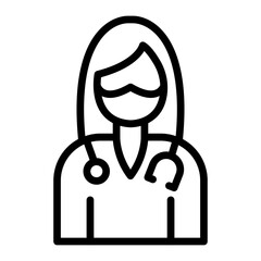 Female Surgeon Vector Filled Icon Design