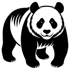 Cute panda illustration, friendly black and white character ideal for kids learning materials