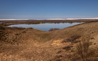 The Skutustadagigar Craters are found in the Lake Mývatn area, which is very volcanic, being near to the Krafla volcano system. The nature of the lake itself and the volcanism of the region both led t