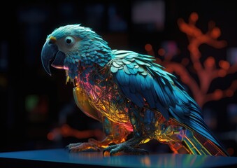 lizard in Futuristic Sci-Fi Neon Art | Cyberpunk Digital Illustration for Posters & Prints