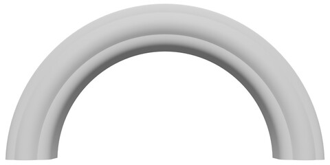 A half circle arch. 3d rendering.