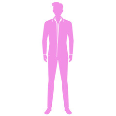 full-length silhouettes guy n a shirt, tall, with slicked-back hair