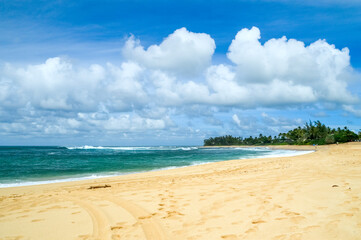 Strand, Küste von Hawaii, Insel Kauai 