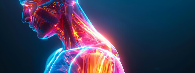 Neon Illuminated Shoulder Anatomy