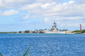 Kriegsschiff auf Oahu, Hawaii 