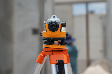 Close up equipment survey ,digital measuring tool.