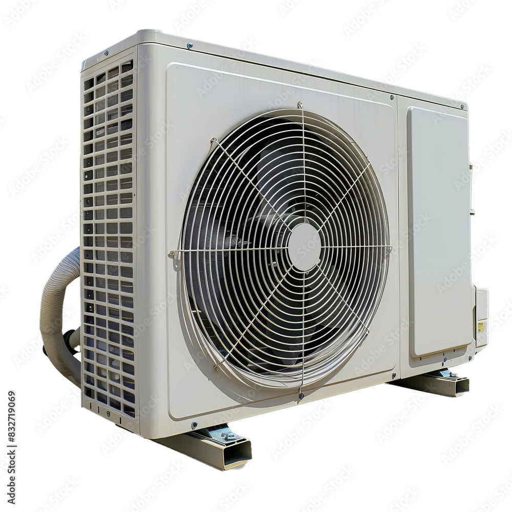 Poster highresolution image of a standalone air conditioning unit with a transparent background