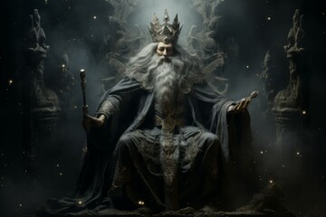 Fototapeta premium A noble and just ruler, guiding their kingdom with wisdom and fairness. - Generative AI