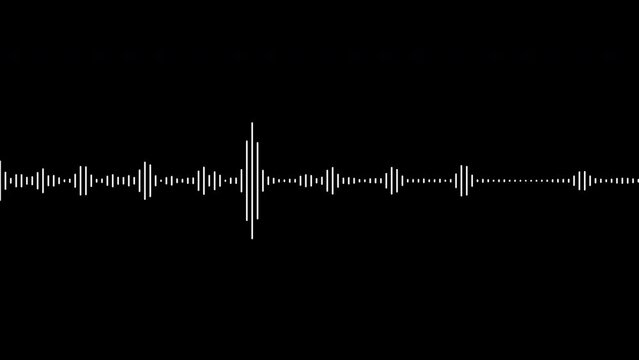 White and black audio visualization effect. Looping, unique, useful as an element or background, for demonstration and scientific visualization