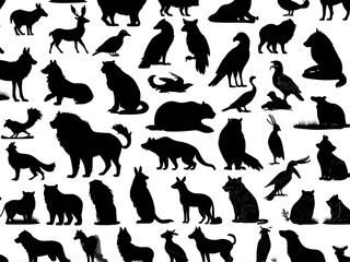 set of animals silhouettes