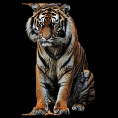 Fototapeta premium Alphabet Art Letter I with a Tiger Portrait