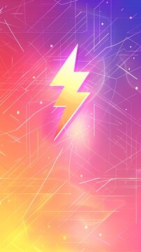 Chic Lightning Bolt Emoji Wallpaper With Soft Gradient Hues And Sleek Geometric Patterns, Premium Design For Stylish Tech Backgrounds